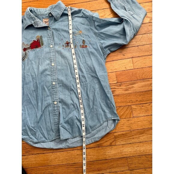 Womens Size M Woolrich Denim Fall Shirt - Picture 7 of 8